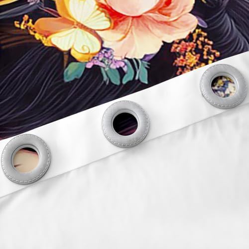 Japanese geisha flower moonlit night blackout curtain — photo 5