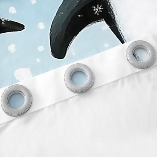 Skiing penguin snowflake blue blackout curtain 84 in — photo 4