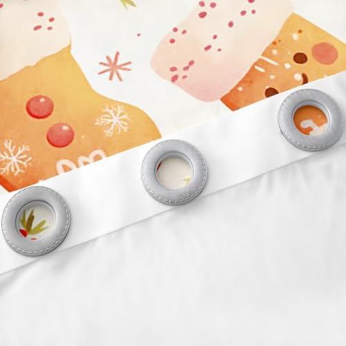 Merry christmas yellow stockings window curtain decor — photo 4