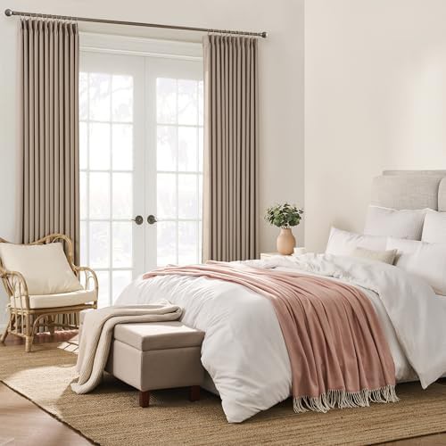 Khaki pinch pleated patio sliding door curtain 84 in — photo 4