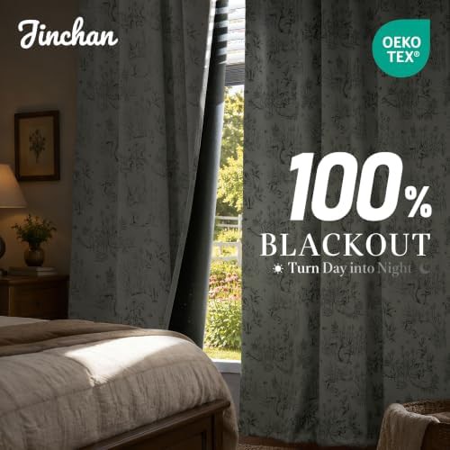 Green woodland farmhouse back tab 84 inch curtains — photo 3