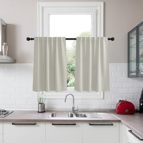 Nature solid thermal small window curtain