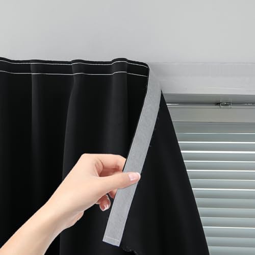 Black total blackout adhesive window shade