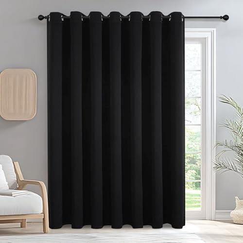 Black living room blackout curtains 100 by 84 in