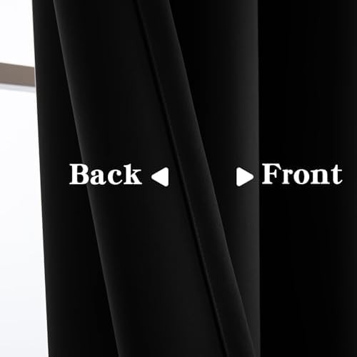 Black living room blackout curtains 100 by 84 in — photo 3