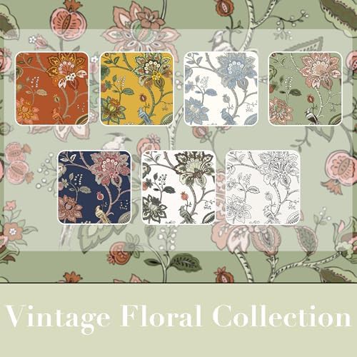 Vintage floral sage green blackout curtain 63 in — photo 4