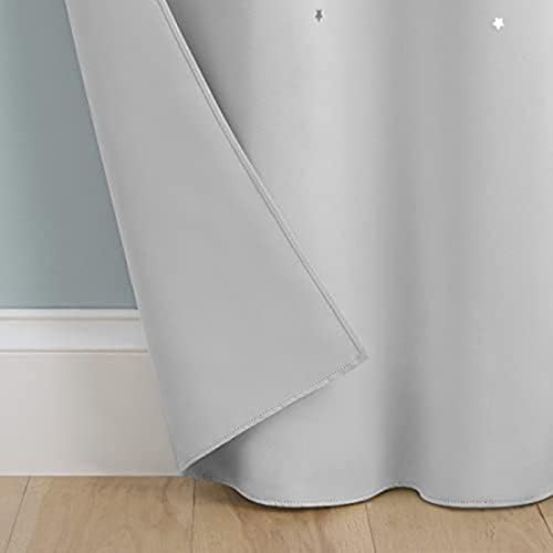 Silver White Star Laser Cut Room Darkening Curtains — photo 5