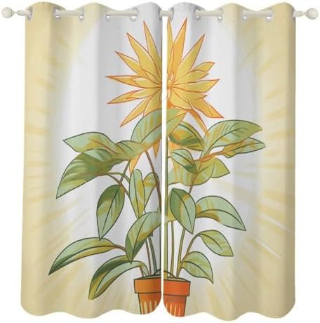 Light plants printed thermal window curtain