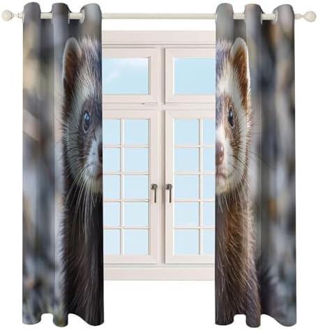 Hairy ferret printed thermal blackout drapes — photo 4