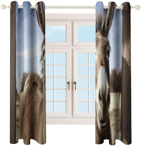 Funny donkey printed thermal window curtain — photo 4