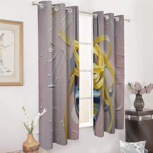 Interesting noodles printed window curtain — photo 3
