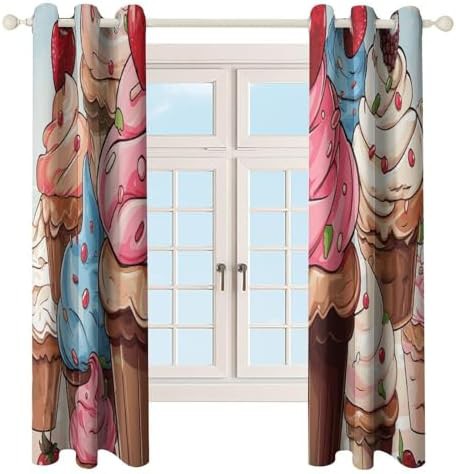 Cupcakes and ice cream printed window curtain — photo 4
