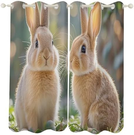 Two little cute rabbits curtains 72 in