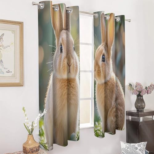 Two little cute rabbits curtains 72 in — photo 3