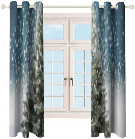 Merry christmas pine tree printed window curtain — photo 4