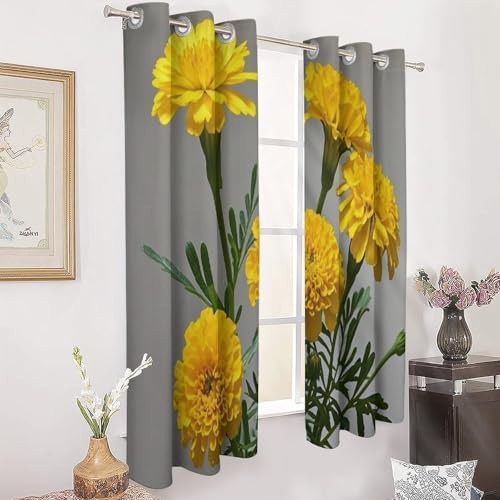 Marigold printed thermal curtains 72 in — photo 3