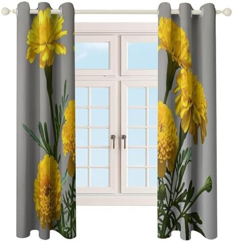 Marigold printed thermal curtains 72 in — photo 4