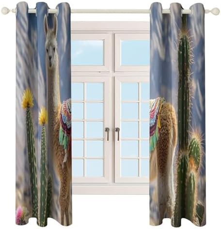 Llama cactus printed thermal curtains 72 in — photo 4