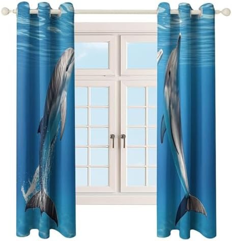 Two dolphins printed curtains 72 in — photo 4