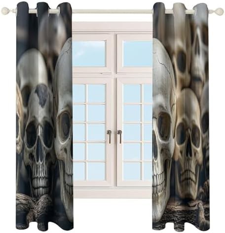 Skulls printed thermal blackout drapes 72 in — photo 4