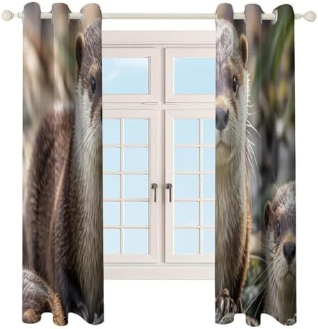 Cute brown otters thermal curtains 72 in — photo 4