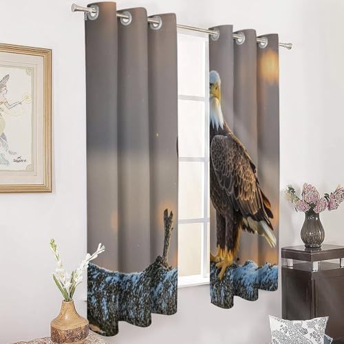 Golden sunset bald eagle curtains 72 in — photo 3