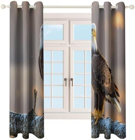 Golden sunset bald eagle curtains 72 in — photo 4