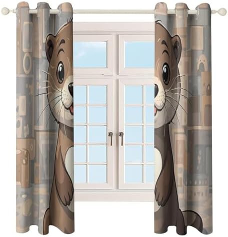 Cartoon cute otter printed thermal curtain — photo 4