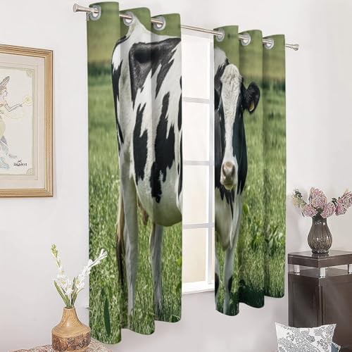 Cartoon milk cow printed curtains 72 in — photo 3