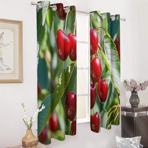 Cherry printed thermal blackout curtains 72 in — photo 3
