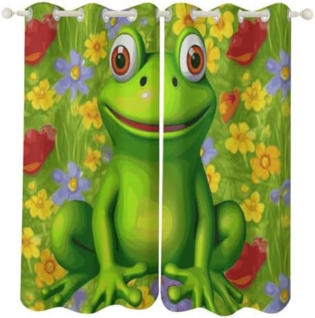 Frog printed total blackout window curtain