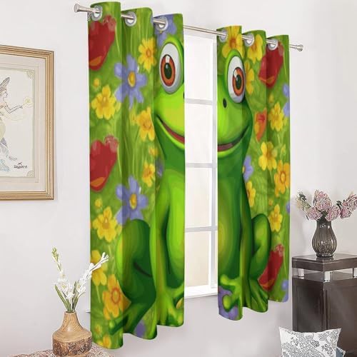 Frog printed total blackout window curtain — photo 3