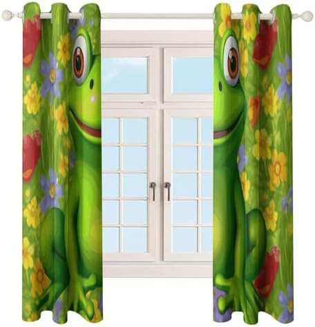 Frog printed total blackout window curtain — photo 4