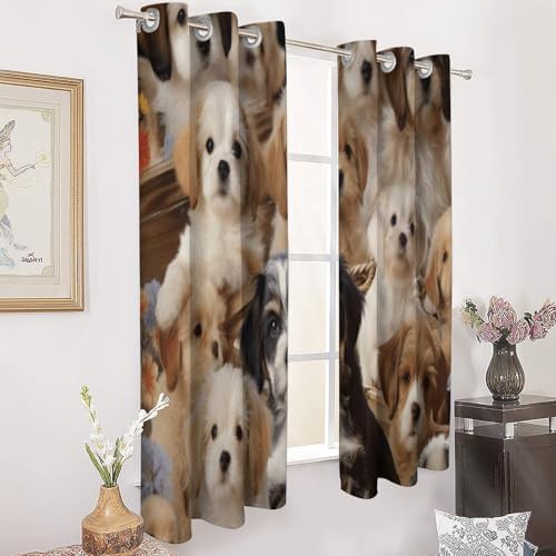 Cute pet dogs print thermal curtain 52x72 — photo 3