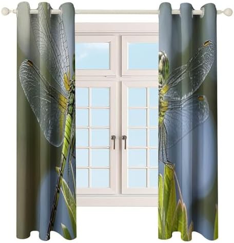 Jewel dragonfly printed window thermal blackout drapes — photo 4