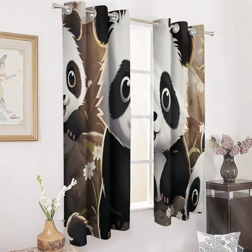 Panda animal printed total blackout curtain — photo 3