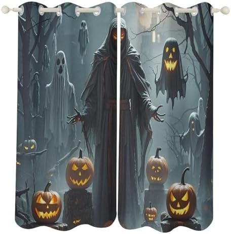 Grim reaper printed grommet curtains 72 in