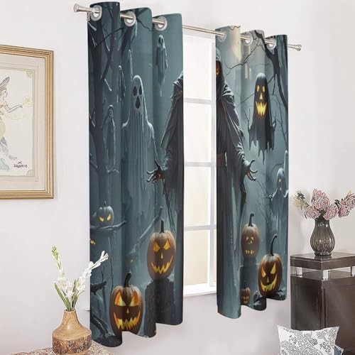 Grim reaper printed grommet curtains 72 in — photo 3