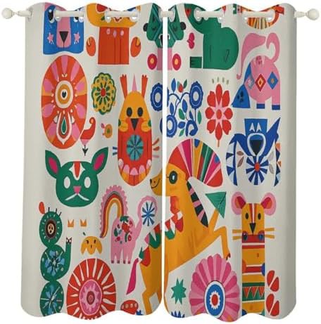 Mexican otomi animal thermal curtain 52x72