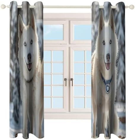 Husky dogs pattern window blackout curtains — photo 4