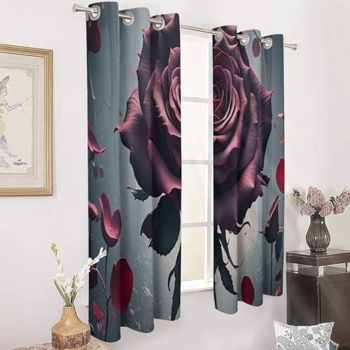 Rose gothic printed thermal insulated window curtains — photo 3