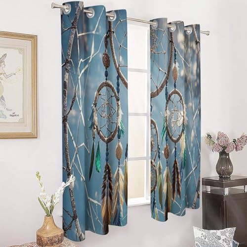 Dream catcher printed thermal blackout curtains — photo 3