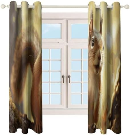 Funny squirrel printed blackout window curtain — photo 4