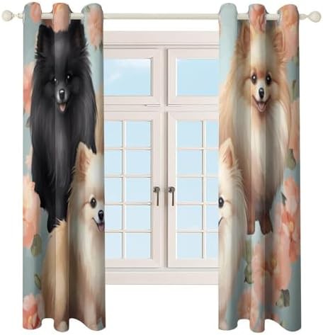 Pomeranians pattern printed thermal window curtain — photo 4