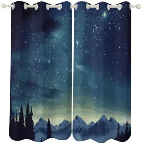 Celestial night sky thermal blackout curtain