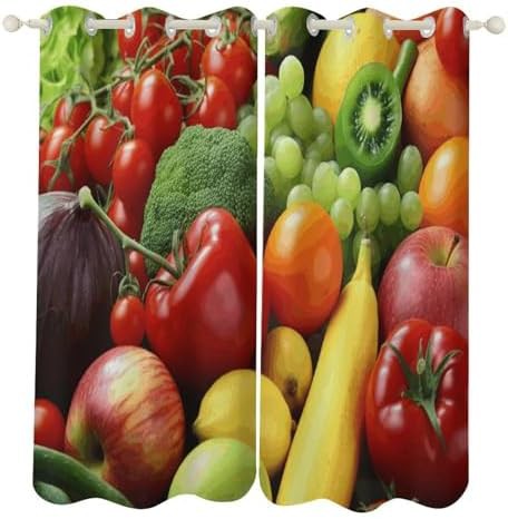 Fresh vegetables fruits thermal blackout curtain