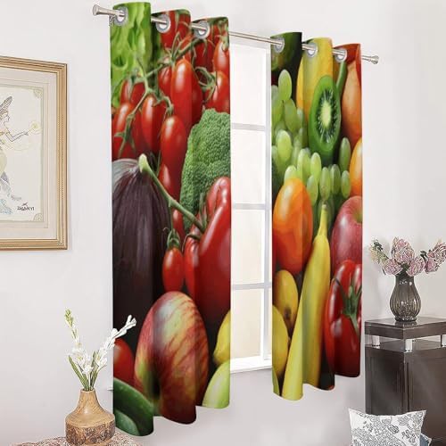 Fresh vegetables fruits thermal blackout curtain — photo 3