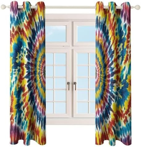 52"x72" Decorative Curtains Color Tie Dye Printed Blackout Curtains — photo 4