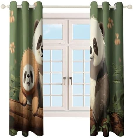 Cute panda and sloth blackout curtain — photo 4