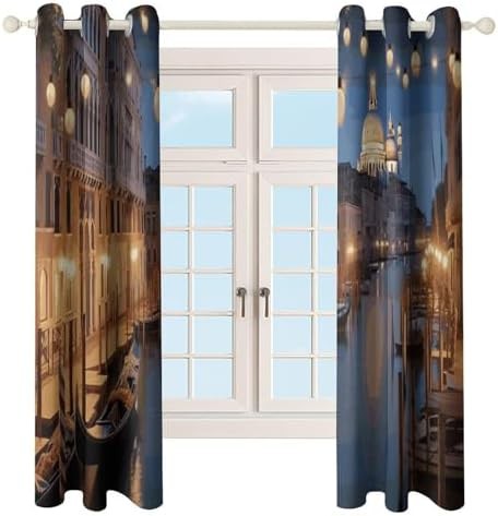 Venice at night printed blackout curtain — photo 4